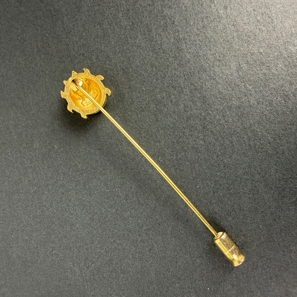 Trifari Vintage Gold Tone Rhinestone Ladybug Stick Pin Lapel Hat Accessory - Picture 5 of 9